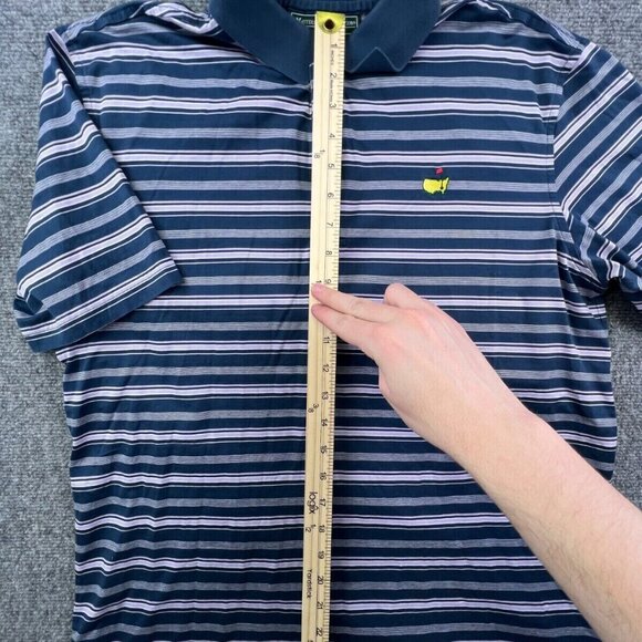 Masters Collection Adult Men's Medium 100% Pima Cotton Blue & Pink Stripe - Picture 3 of 16